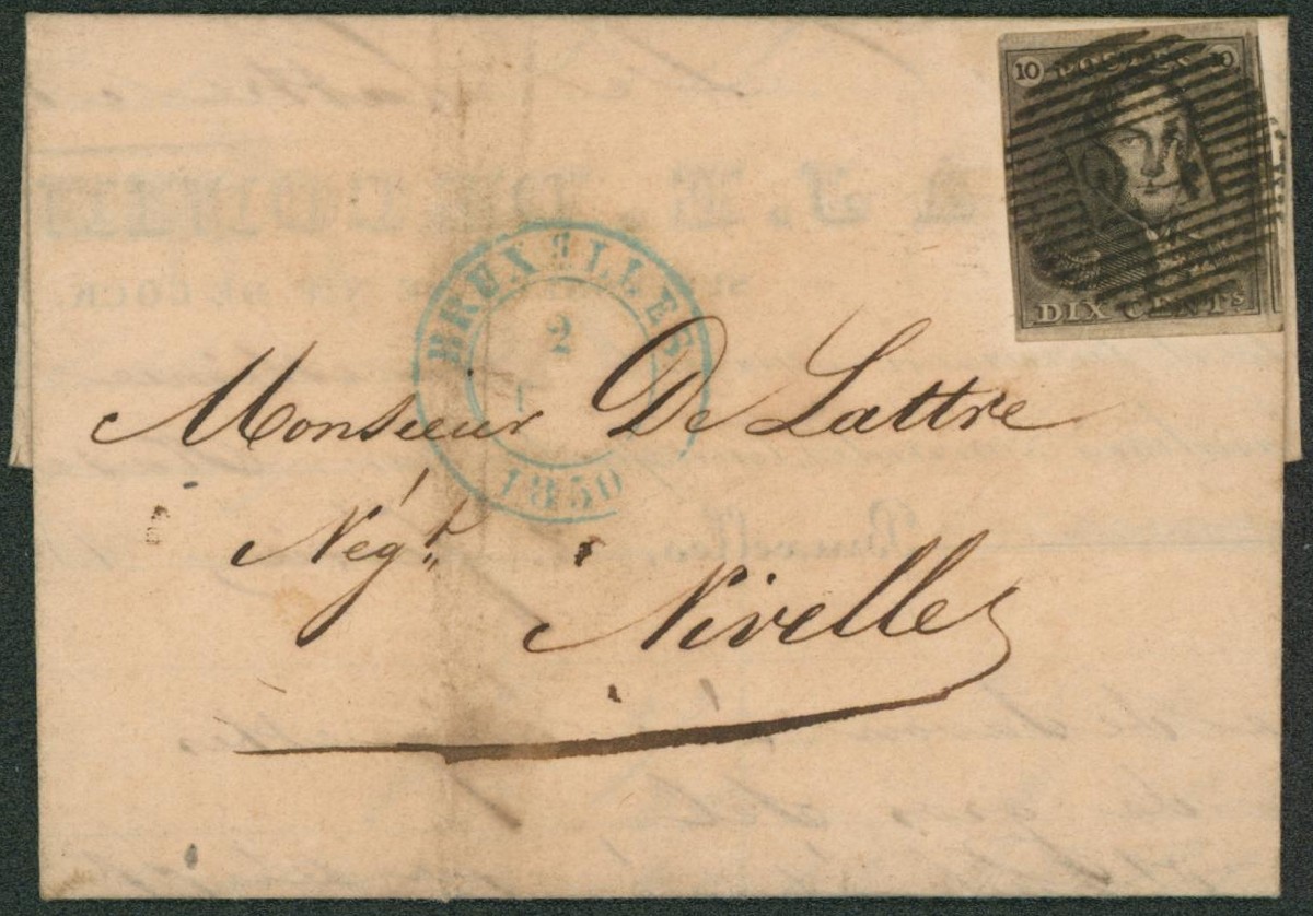 n°1 bien margé + voisin sur LAC obl P24 çàd Bruxelles (en-tête J.E. Deconinck savonnerie) > négociant à Nivelles