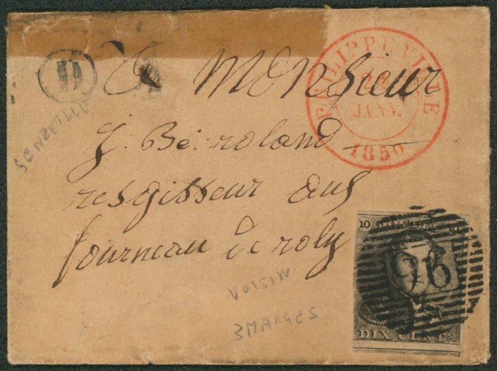 n°1 (3 marges) sur LSC fragilisé obl P96 çàd Philippeville + boite rurale "D" (Senzeilles) > Fourneau de roly. Obl Luxe ! "
