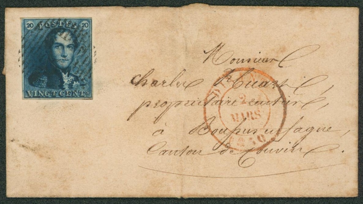 n°2 margé sur LSC obl P45 çàd Dinant > Boussu-en-fagne (canton de Couvin) 