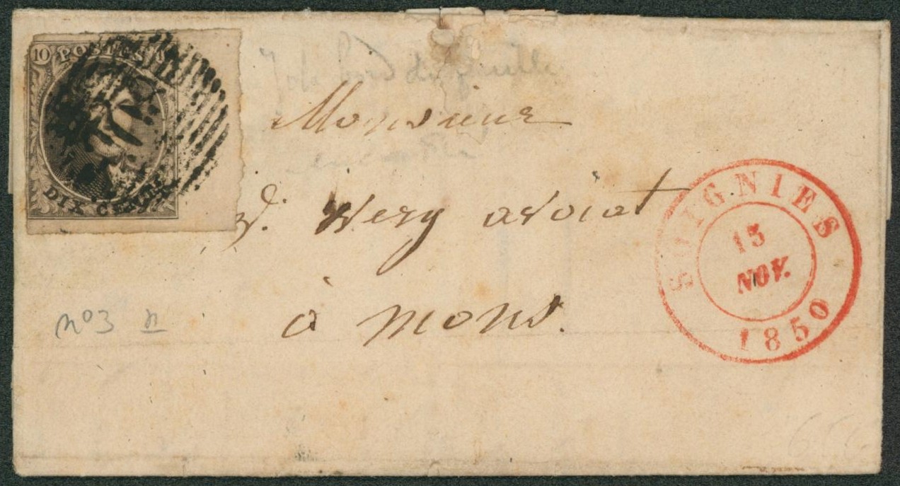 n°3 (coin arrondi + grand BDF) sur LAC obl P108 çàd Soignies > Mons 