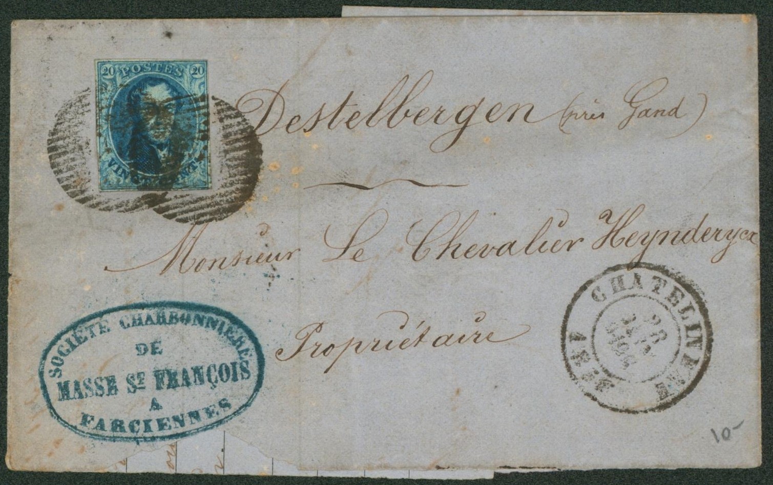 n°11A margé sur partie de LAC obl P26 çàd chatelineau + cachet privé > Destelbergen