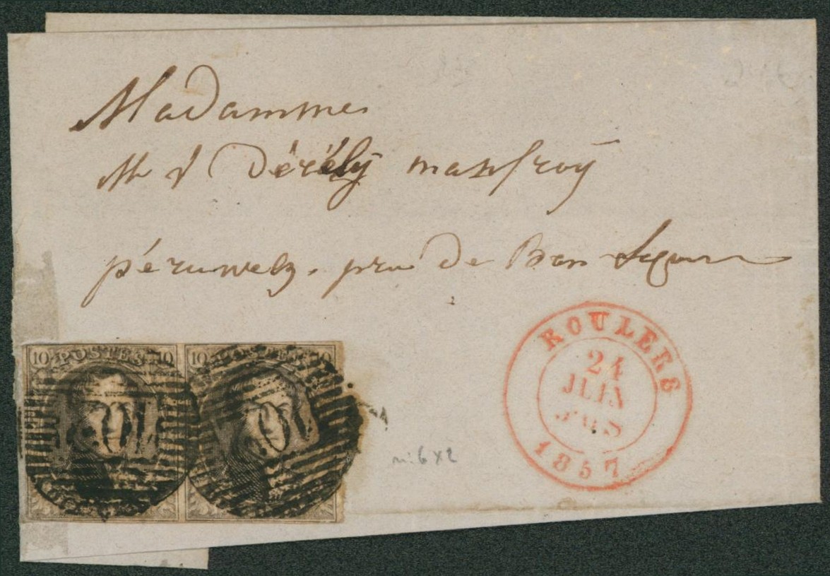 n°6 en paire au filet sur LSC obl P102 çàd Roulers > Péruwelz