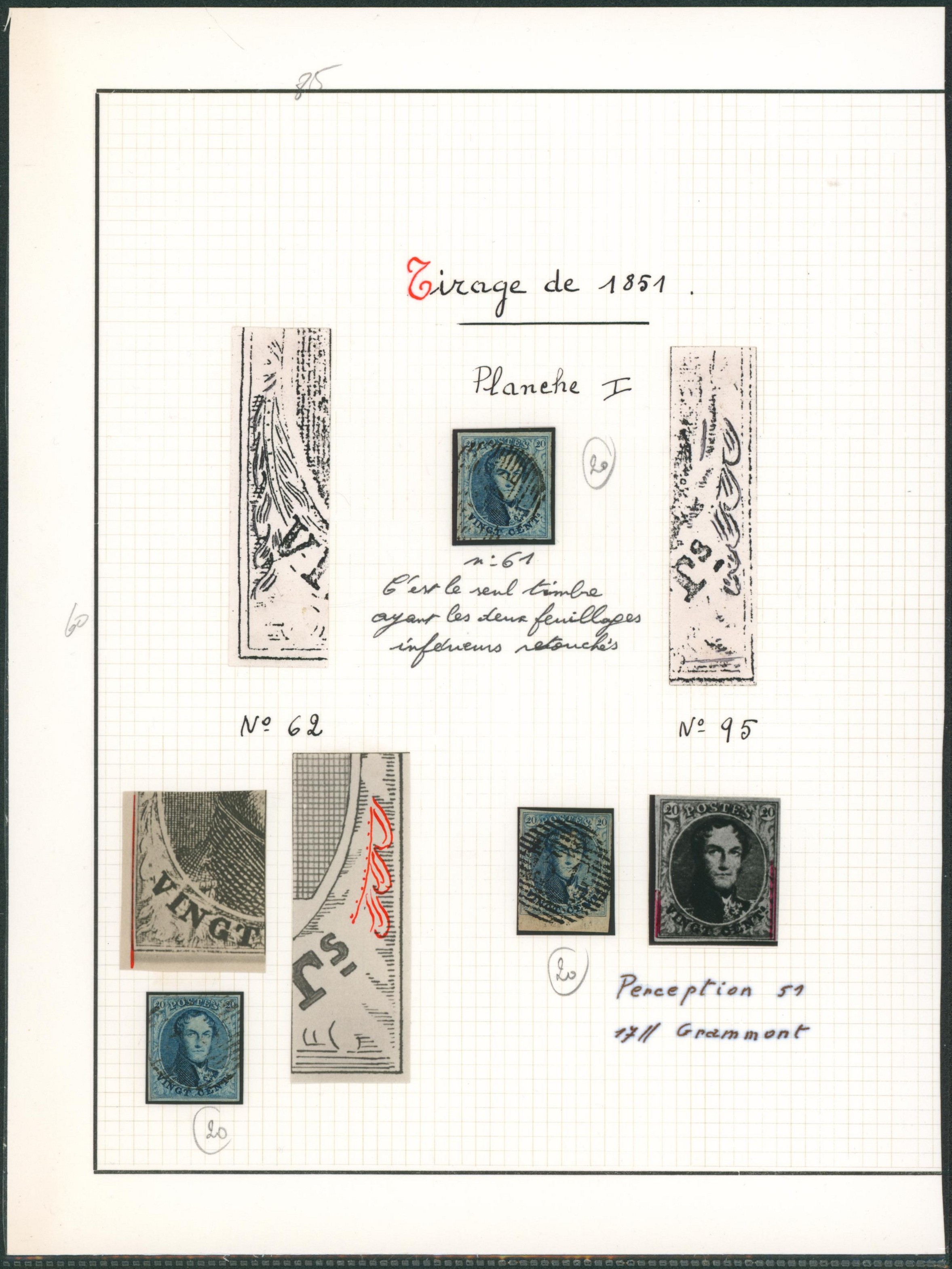 Page de collection - n°7  planche I x3. Retouche, BDF. Superbe ! 