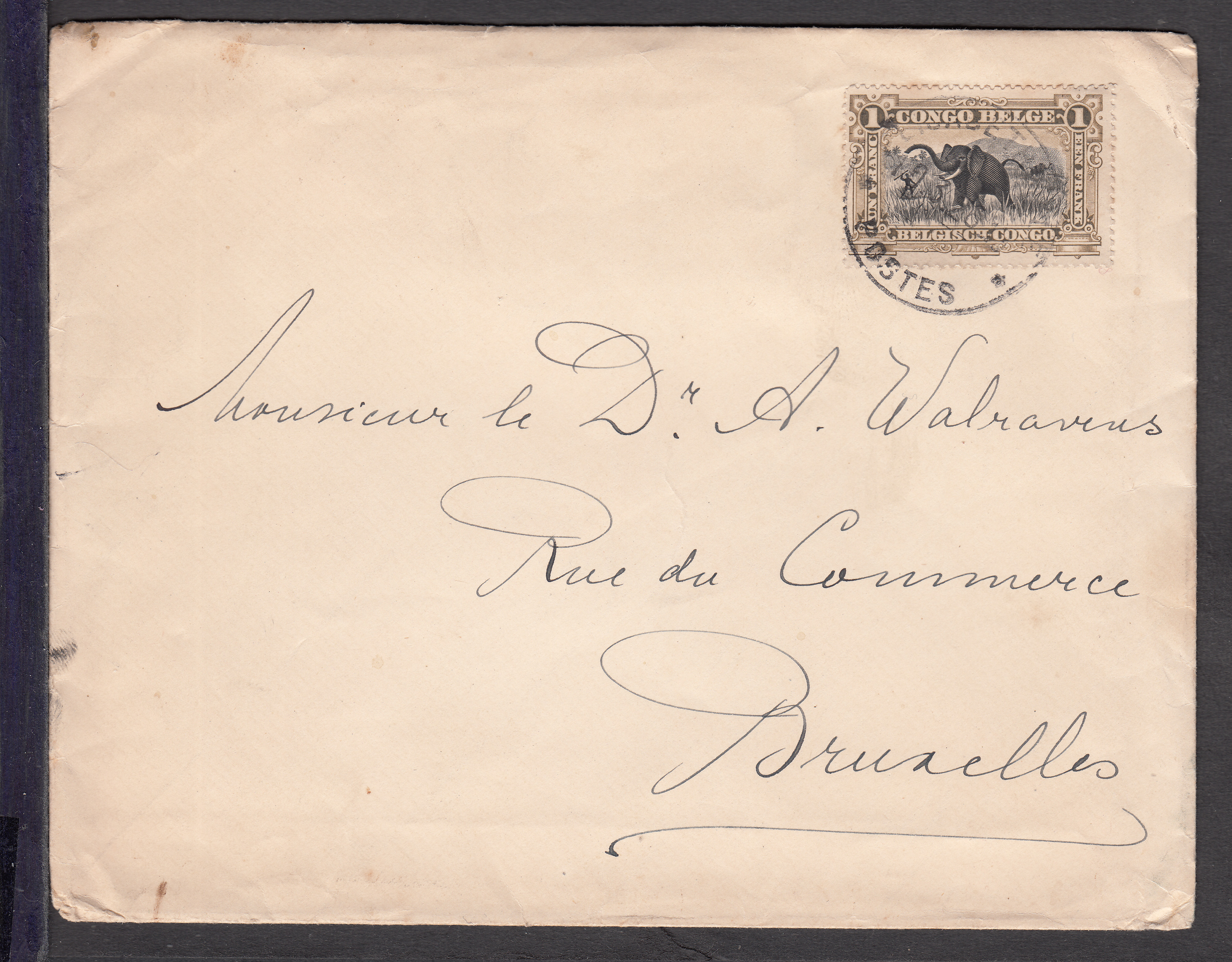 Congo Belge - n°70 seul sur lettre d'Elisabethville le 10.3.1923 vers Bxl.