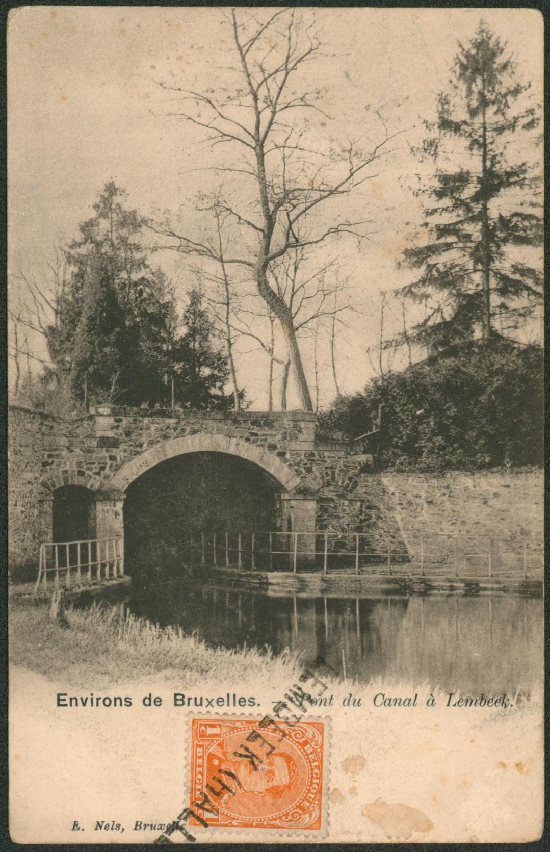 n°135 sur CP vue annulé par griffe de fortune LEMBECQ (HALLE) > Etterbeek