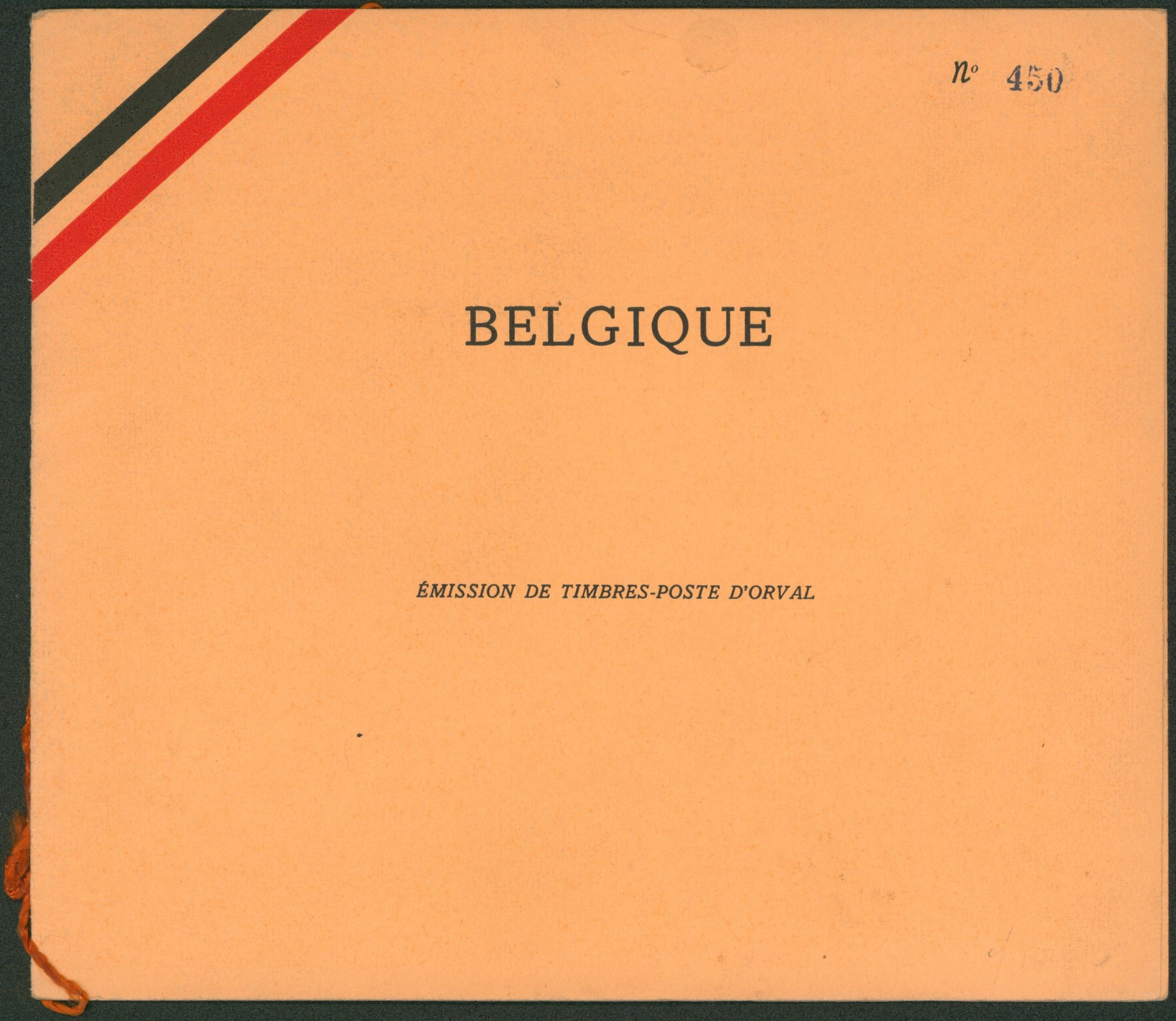 Orval (1940) - "Troisième Orval" (édition limitée, Brochure imp. à Thuillies) / Complet, oblitéré 15/1/40  version FR"