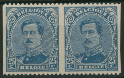 Albert I - n°141** en paire (MNH) + curiosité : ND verticalement ! TB 