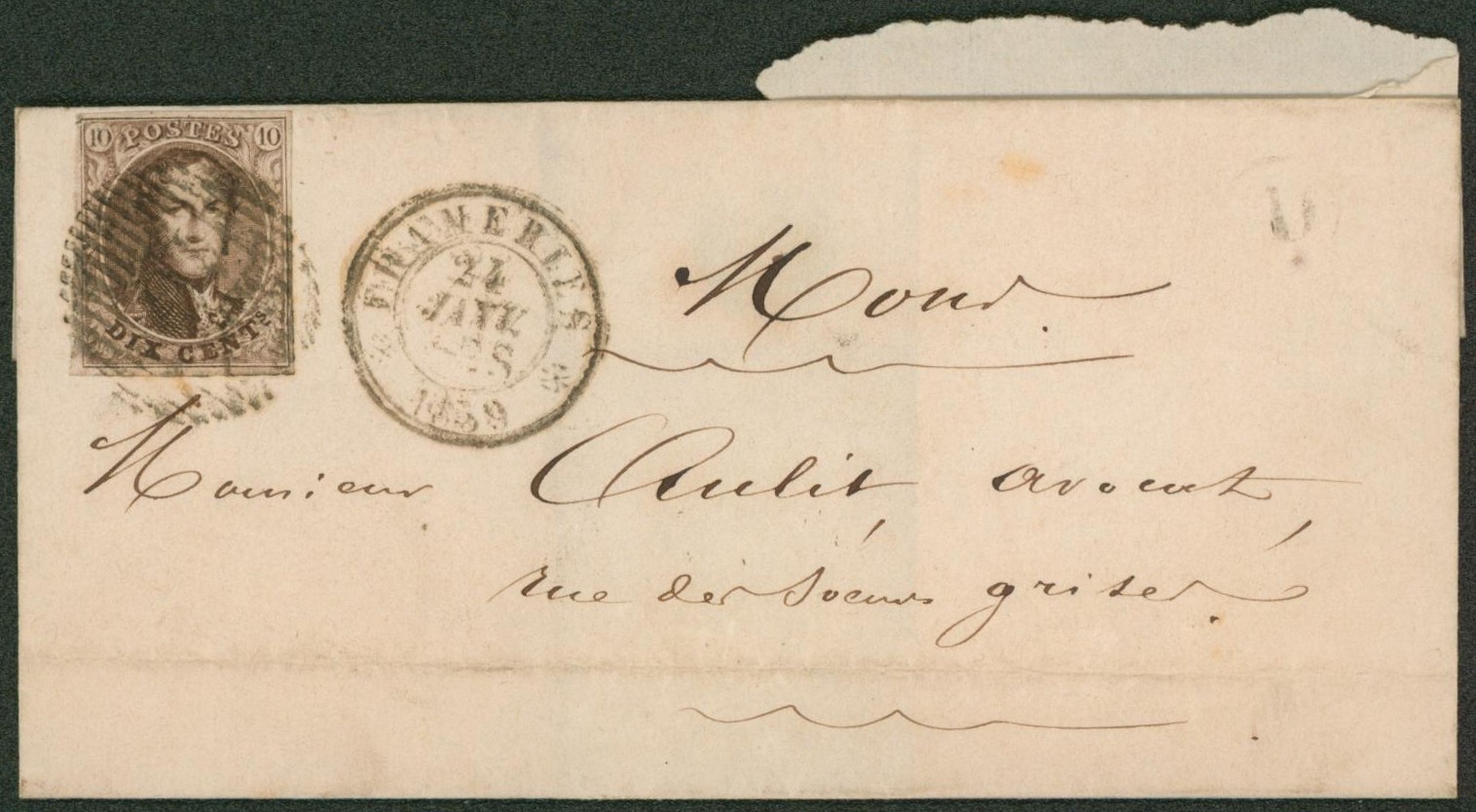 n°10A margé sur LSC obl D16 çàd Frameries + boite rurale "D" > Mons "