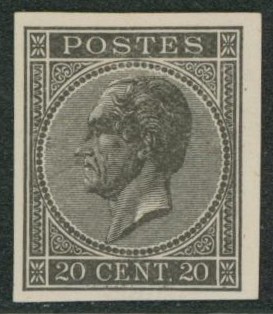 émission 1865 - réimpression des planches II sur papier blanc (feuillets ministériels) çàd 20ctm noir intense. STES RP117