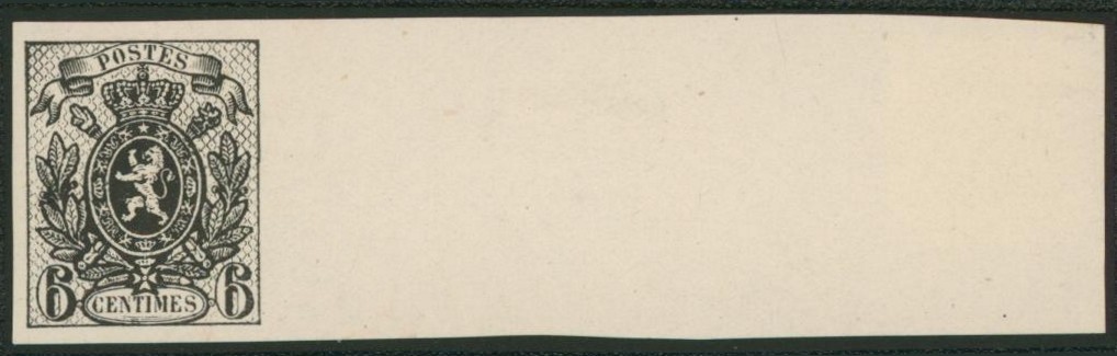 Petit lion (valeur programmé mais non émise) - réimpression en noir sur papier blanc (feuillets ministériels) çàd 6ctm noir intense. STES RP137