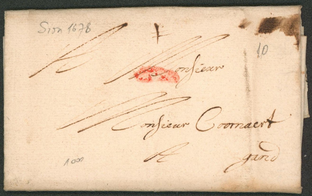 LAC datée de Sion (Audenarde) sans marque de départ > Gent / Messager. 