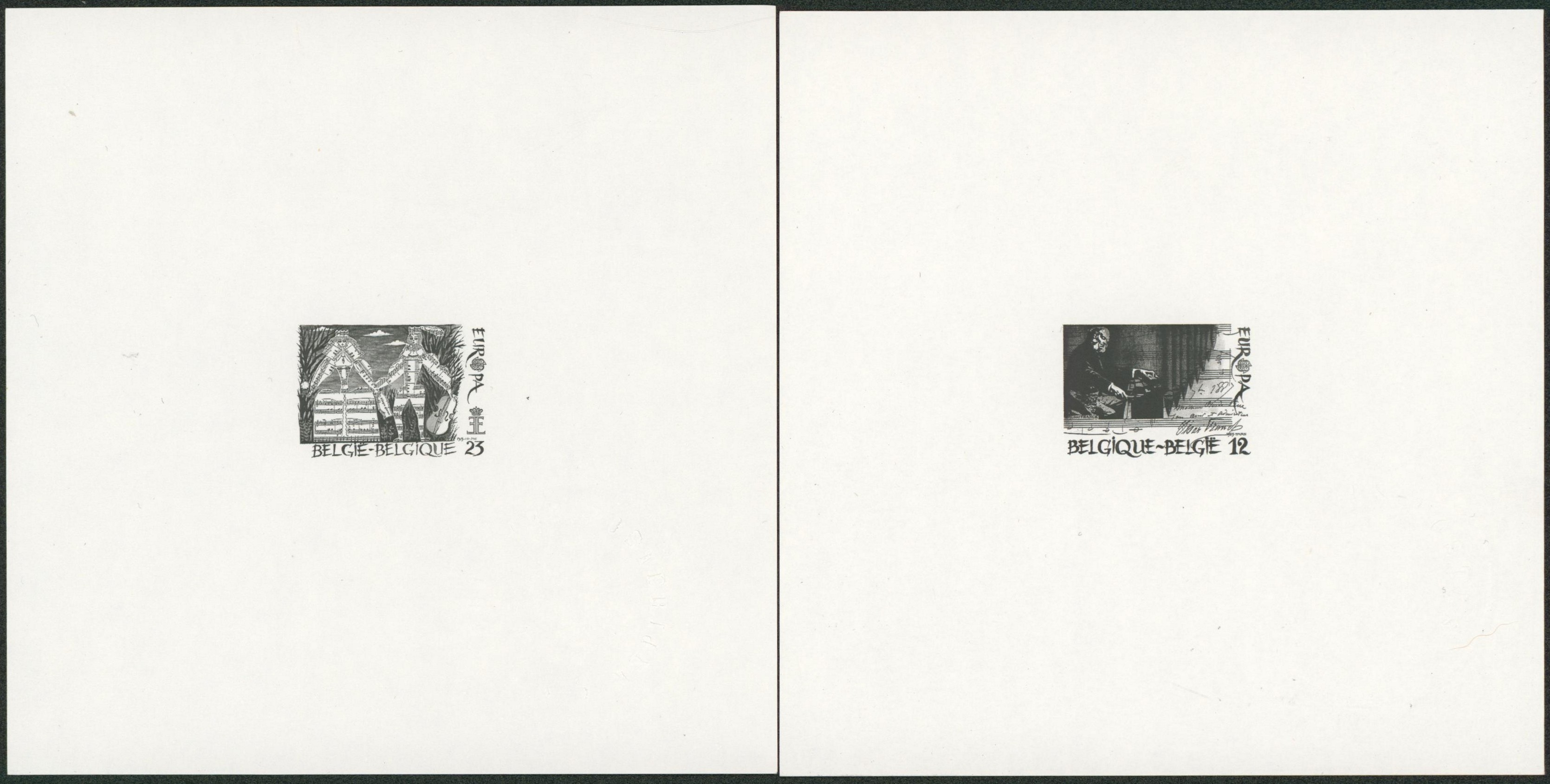 Feuillet ministériel n°2175/76 EUROPA 1985 (tirage 70ex). Musique