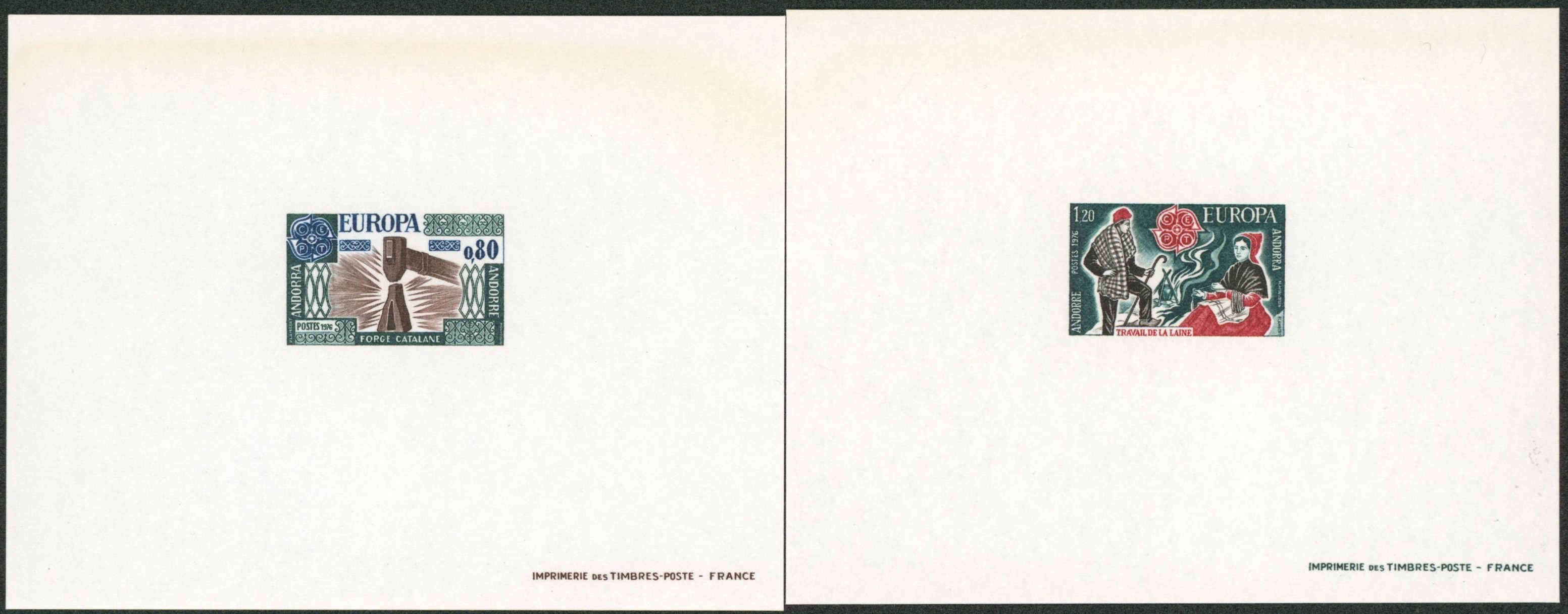Andorre français - n°253/54 épreuve de luxe. Europa 1976