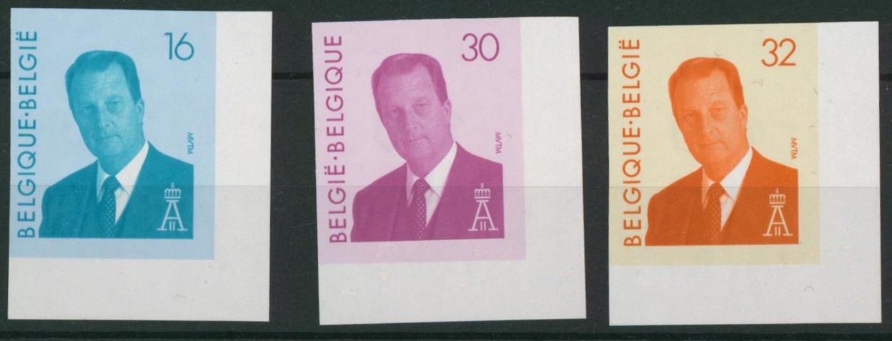 n°2535/37 Roi Albert II non dentelé