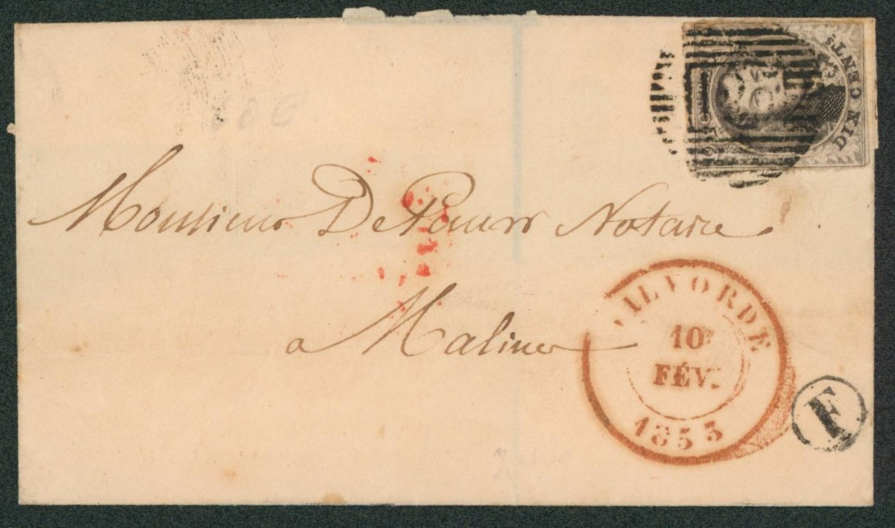 n°6 au filet sur LSC obl P125 çàd Vilvorde + boite rurale "F" (Weerde) > Malines. "