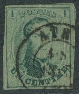 n°9 bien margé obl double cercle "Ath". TB "