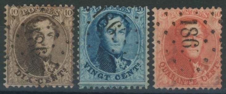 Médaillon dentelé - n°14/16 (dentelure non vérifée) obl Pt 186 çàd Huy. 