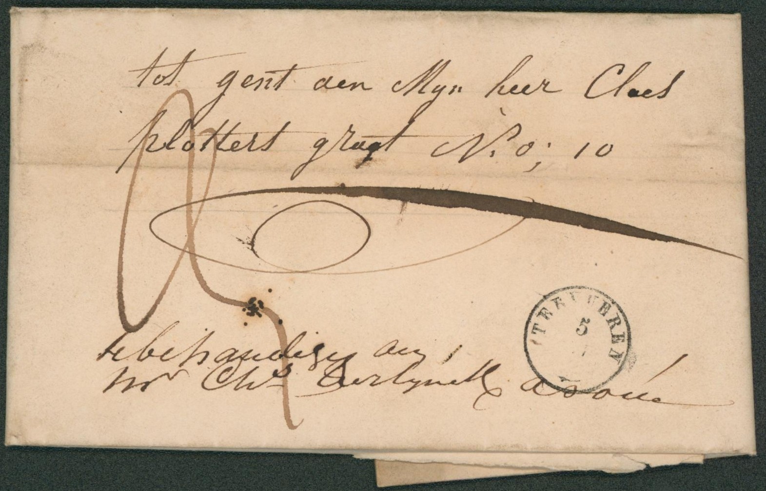 LAC + cachet T18 "Tervueren", port 3 décimes > Gand "