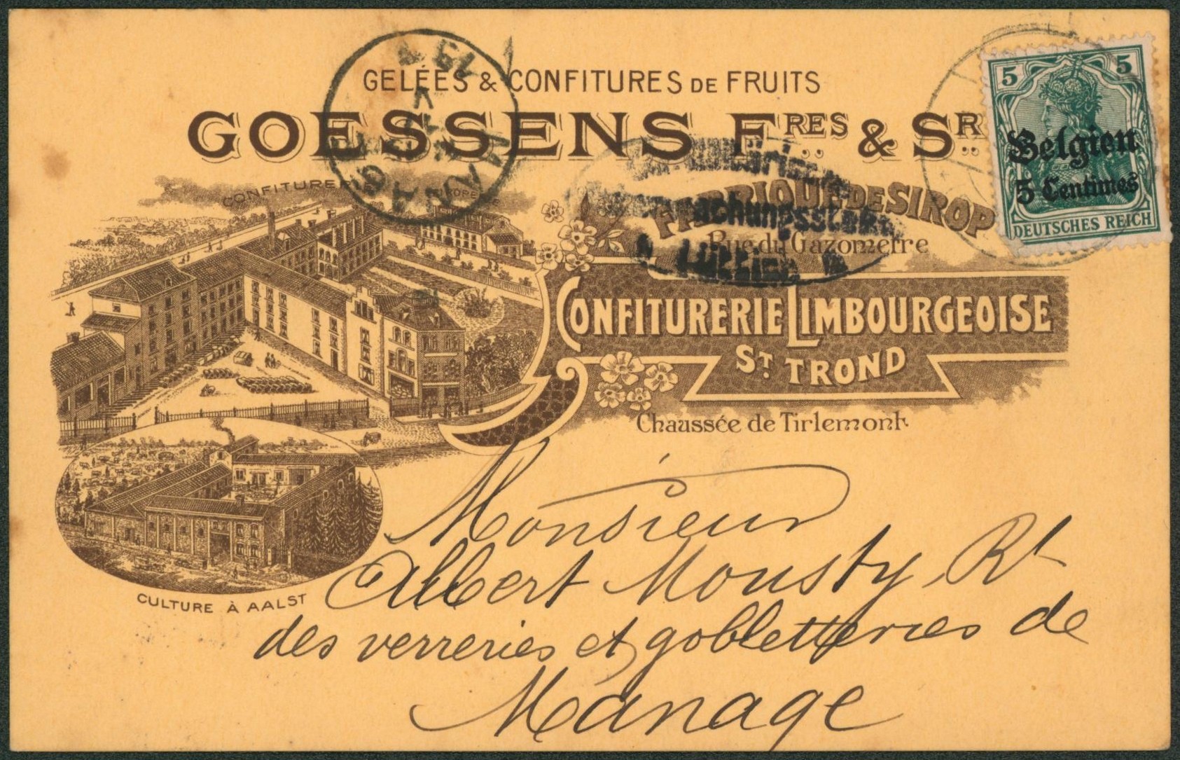 OC2 sur CP imprimée (Gelées et confitures de fruits, St-Trond) expédié de St-Trond > Manage