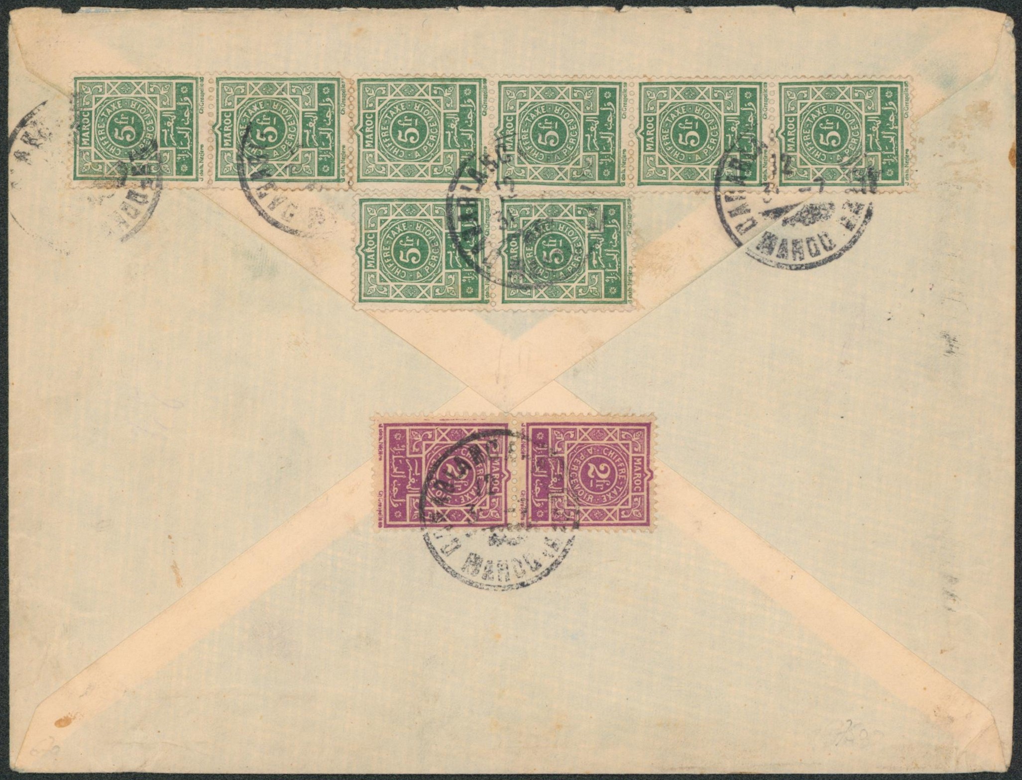 A.O.F. - Lettre expédié de Bamako par avion > Boite postale à Casablanca + taxe marocaine au verso ! 