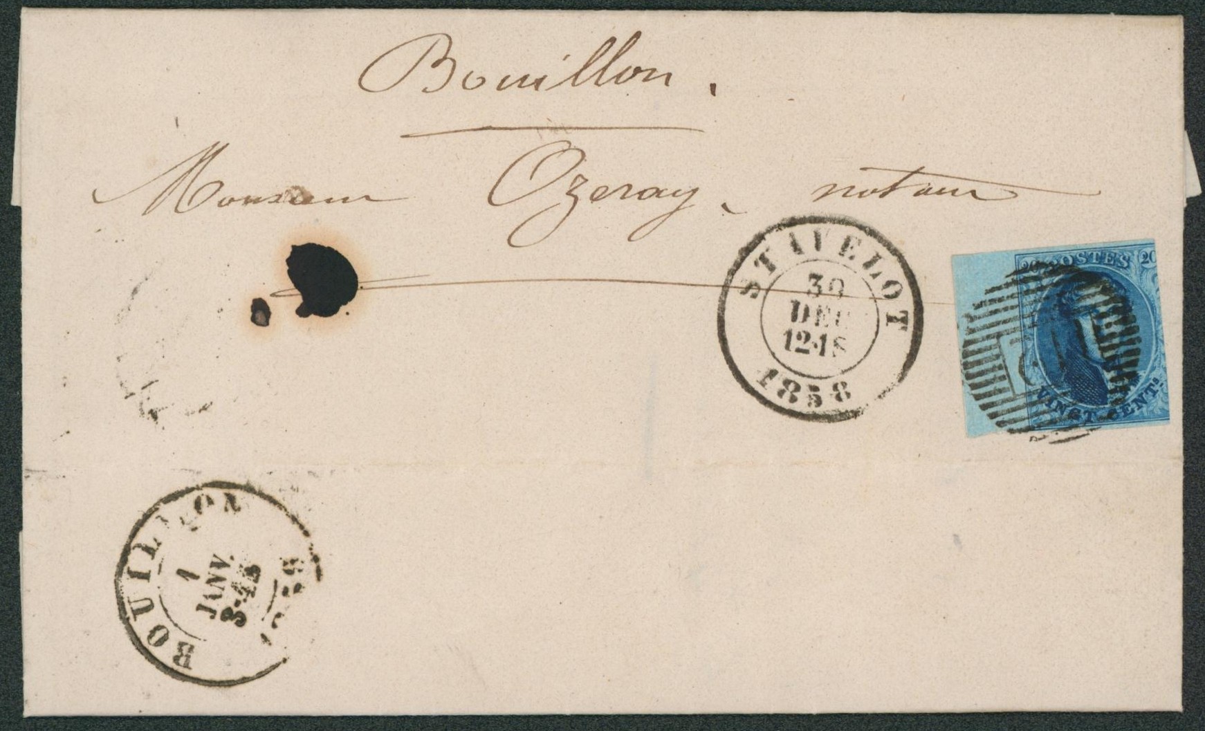 n°11A 3 marges et grand BDF sur LAC obl P112 çàd Stavelot (Luxe) > Bouillon.