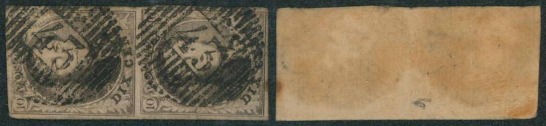 n°6 en paire verticale margée obl distribition D43 Oostvleteren