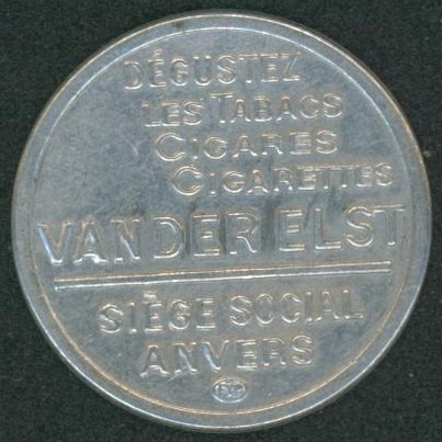 Timbre-monnaie - n°137 type Albert I + publicité VANDER ELST (Anvers, cigares, cigarette, tabac). TB et rare