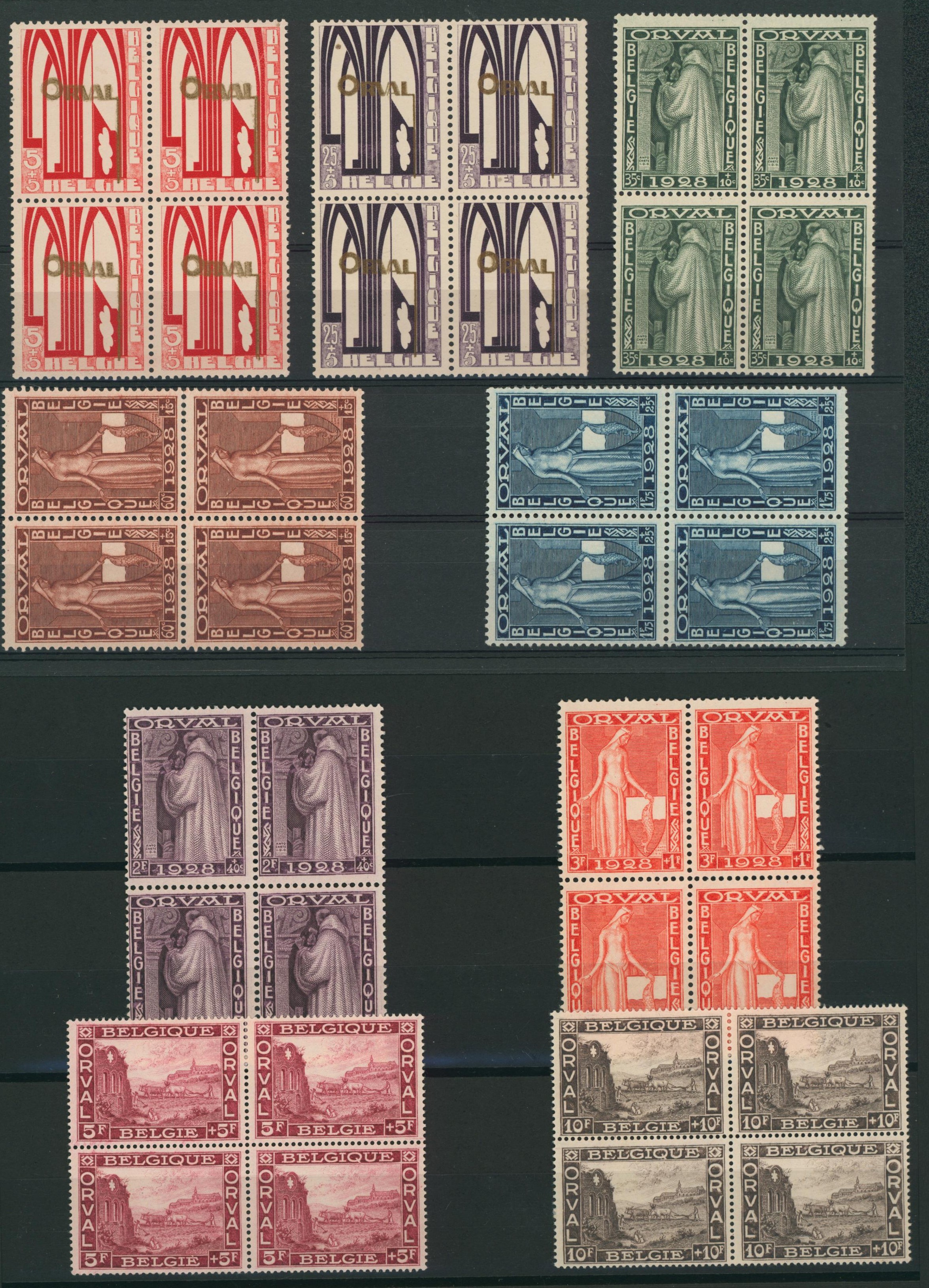 Première Orval - Série complète n°258/66** neuf sans charnières (MNH). En bloc de 4 ! Superbe qualité