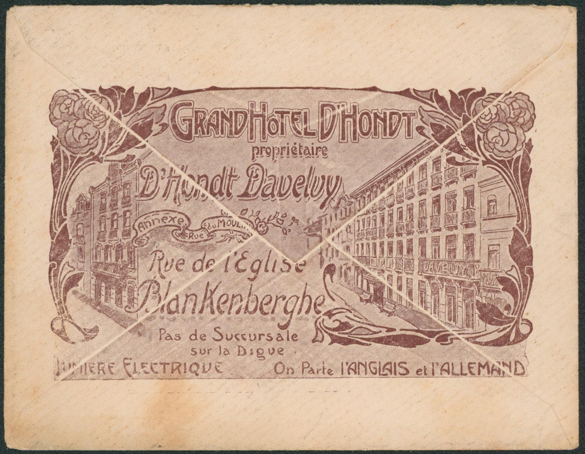 n°76 sur lettre illustrée (Grand hotel d'hondt, Blankenberghe) expédié de Blankenberge > Castello de Vide (Portugal).