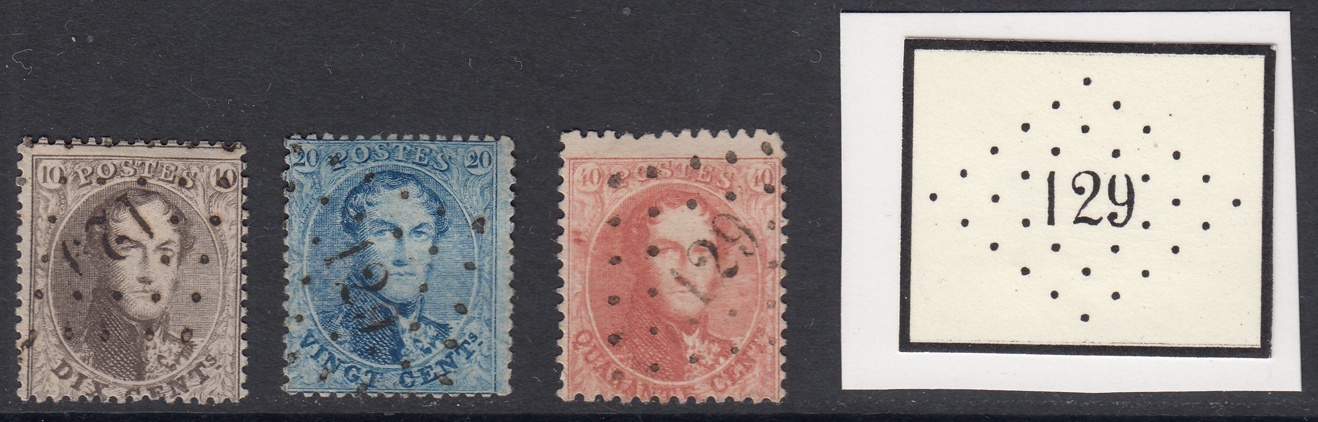 14/16 oblitértion Lp129 de Floreffe.