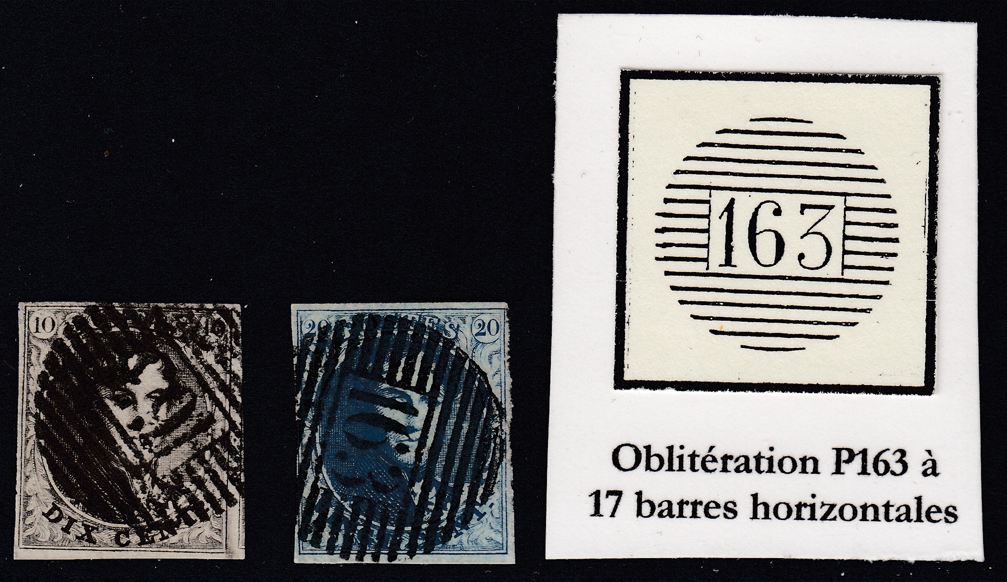 6/7 margés, oblitération P163 de Floreffe.