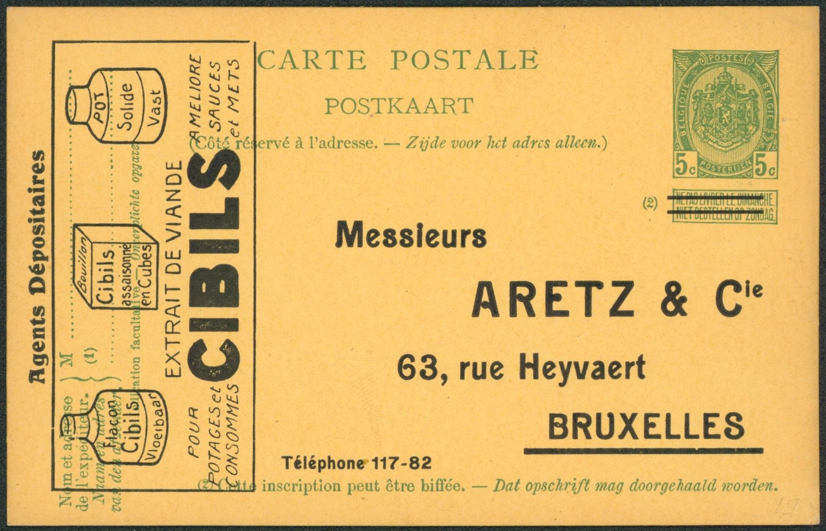 EP au type 5ctm vert neuf + Repiquage CIBILS (extrait de viande)