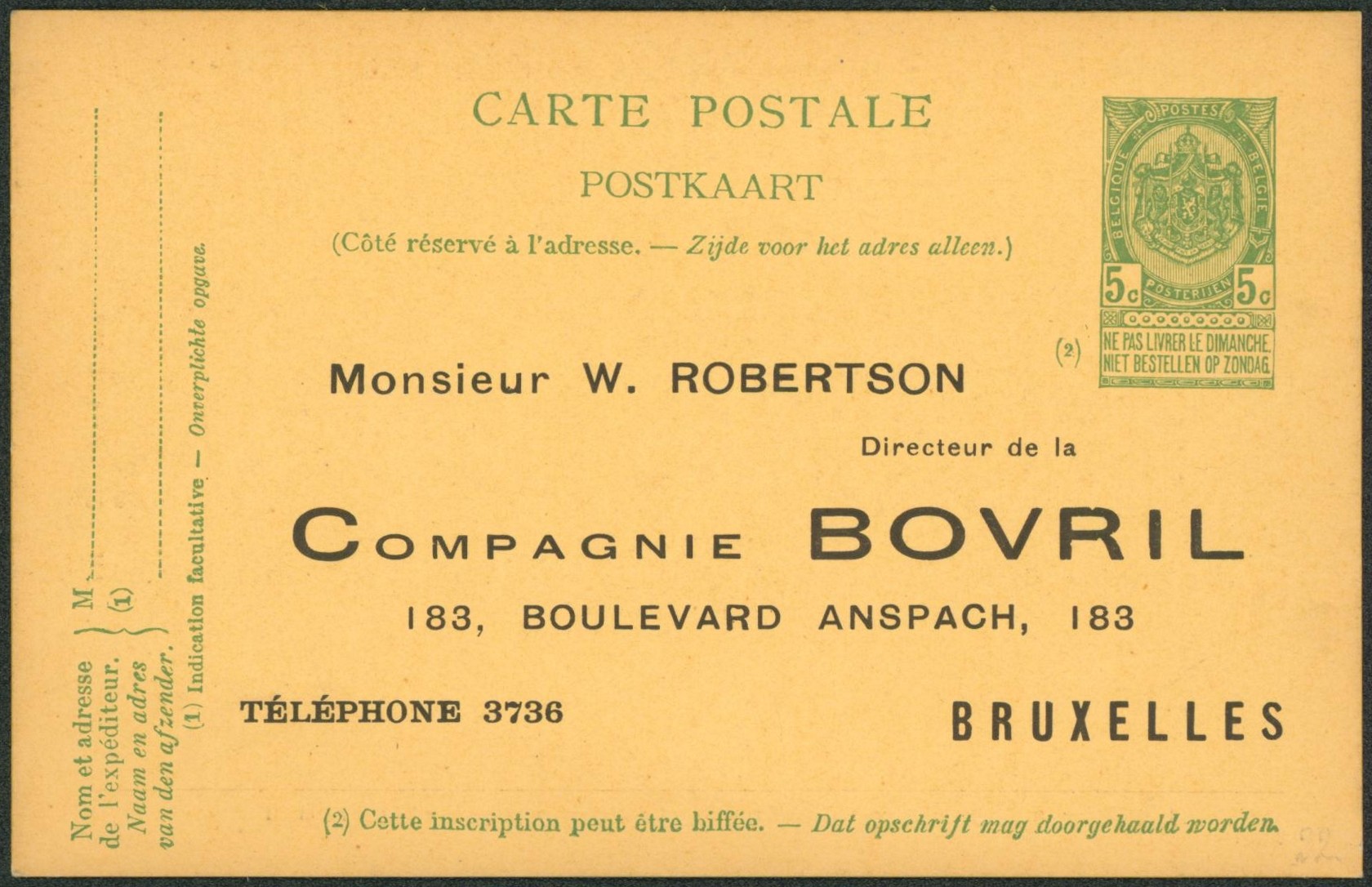 EP au type 5ctm vert neuf + Repiquage BOVRIL  (extrait de viande)