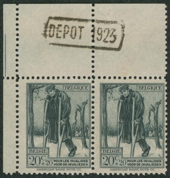 n°220 en paire** + BDF et dépôt (1923)