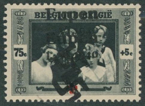 n°499** surchargé pour les cantons de l'est "Eupen" (double surcharge). RR