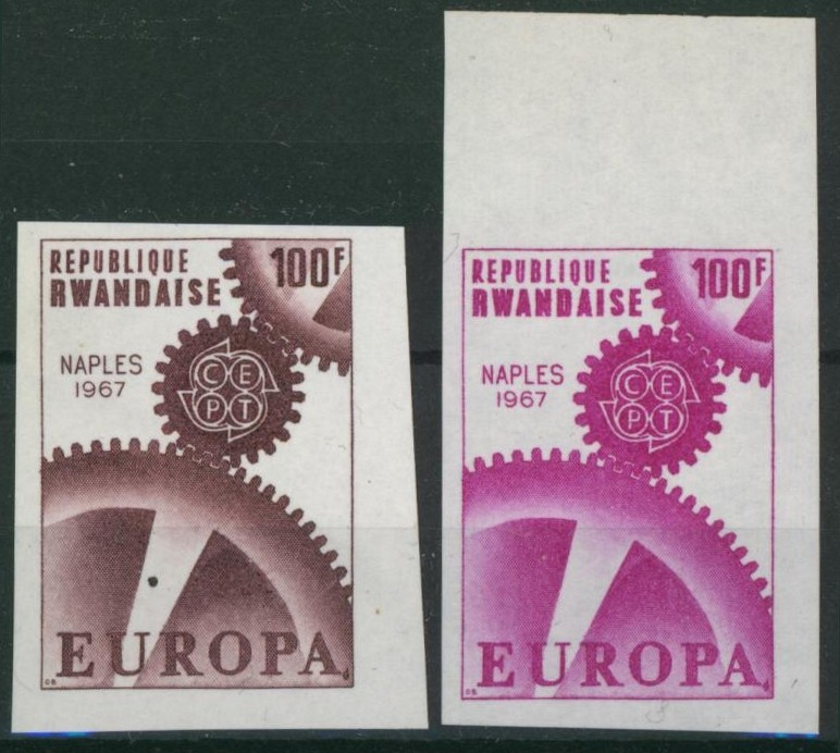 Rwanda - n°204 A/B** essais de couleur, non dentelé ! Europa 1967 (Naples)