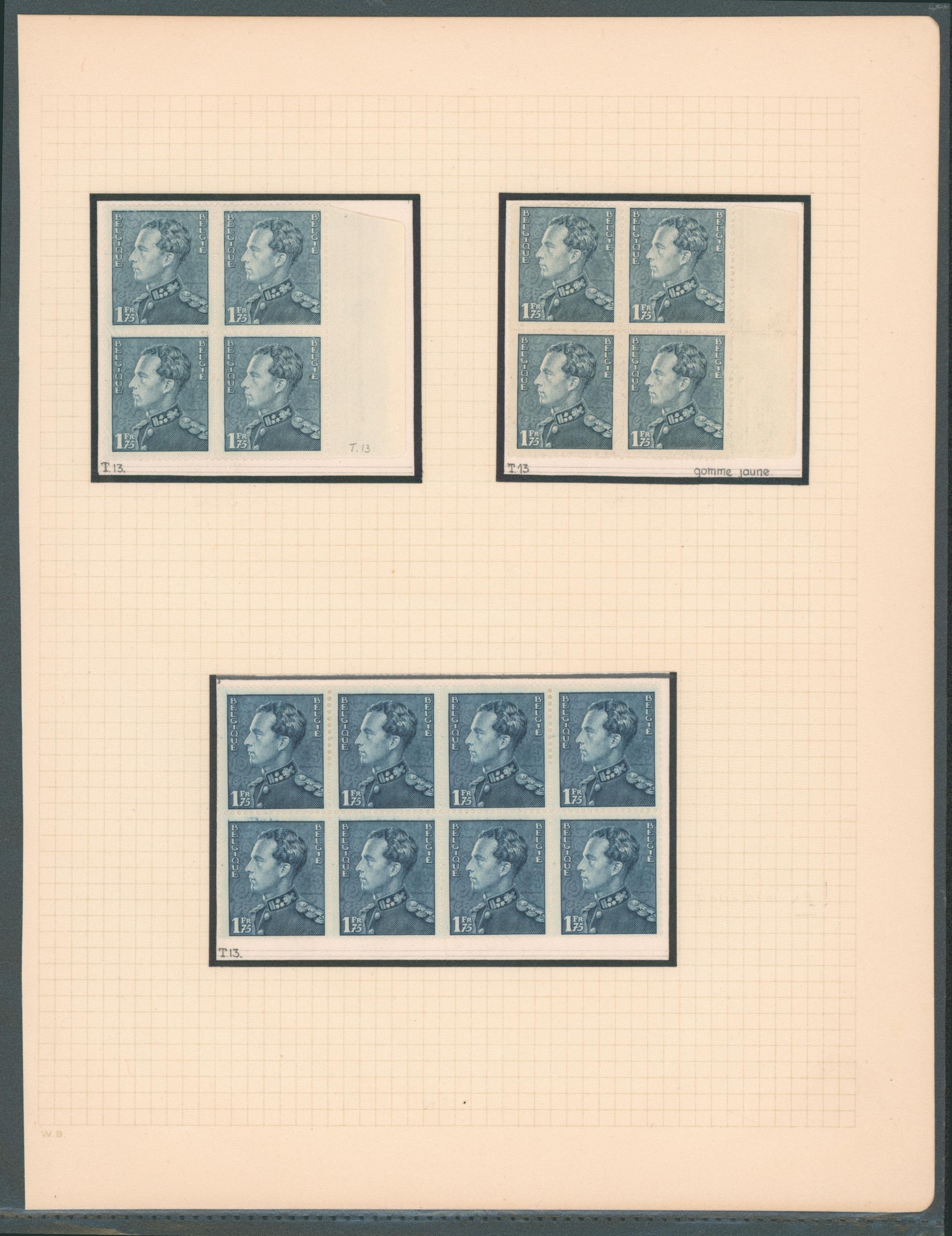 Page de collection (Poortman) - n°430 : Tirage 13, ensemble de deux blocs de 4 et un bloc de 8 !