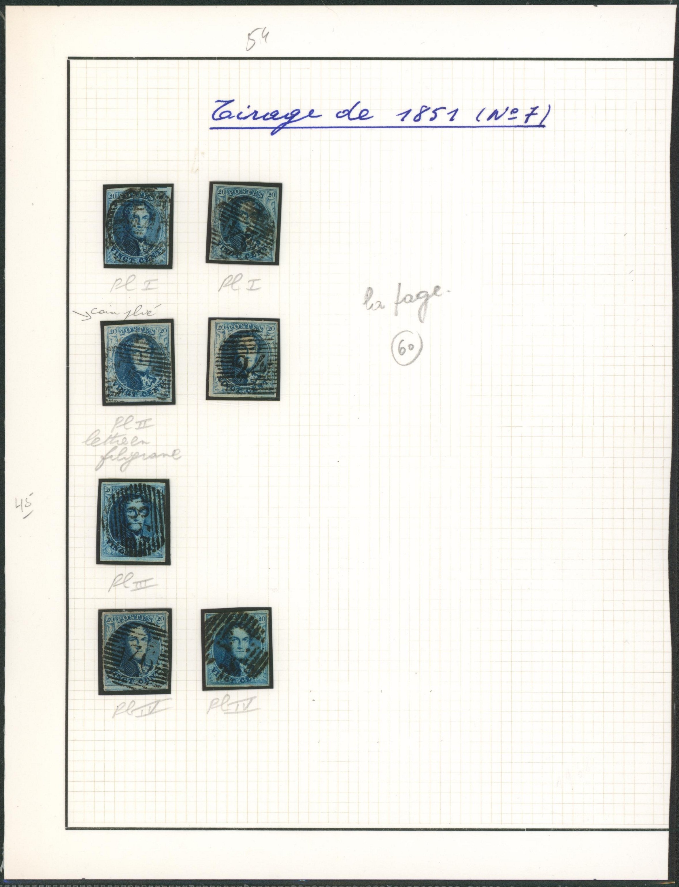 Page de collection - n°7 ensemble de planche différente x7 timbres margés.