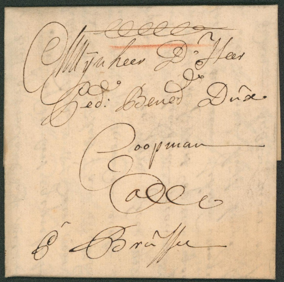 LAC datée de antwerpen (1708) port à la craie rouge I (Patars) > Brussel, père Bénédicte Dux. TB état