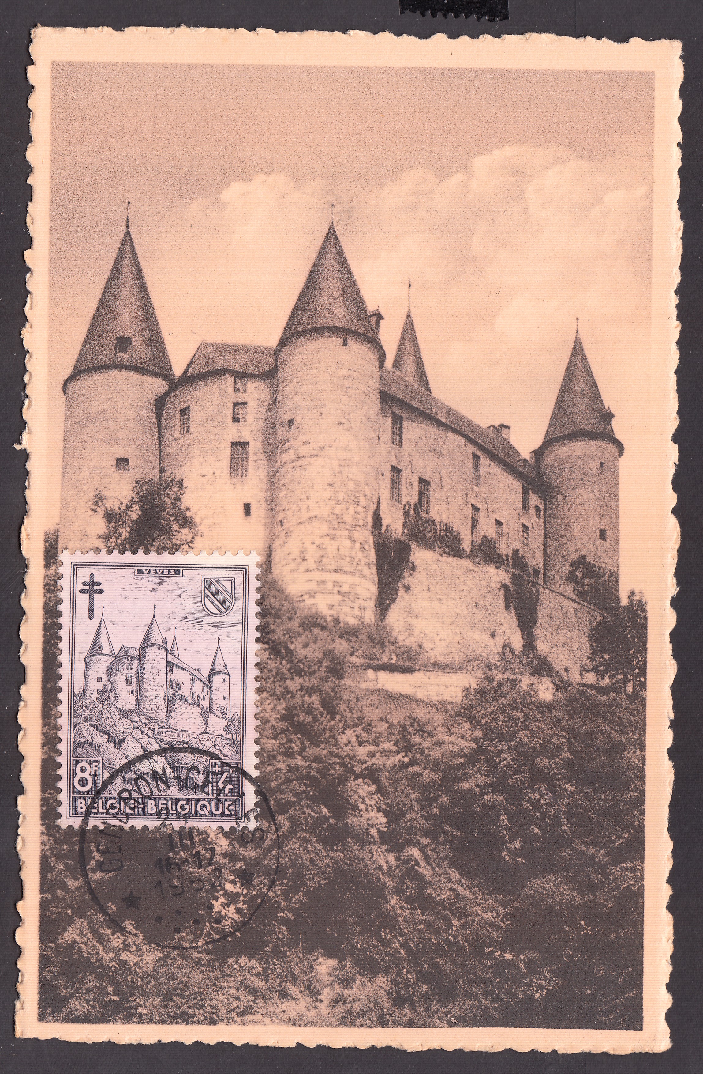 Carte Maximum du Tp 875, château de Vèves.