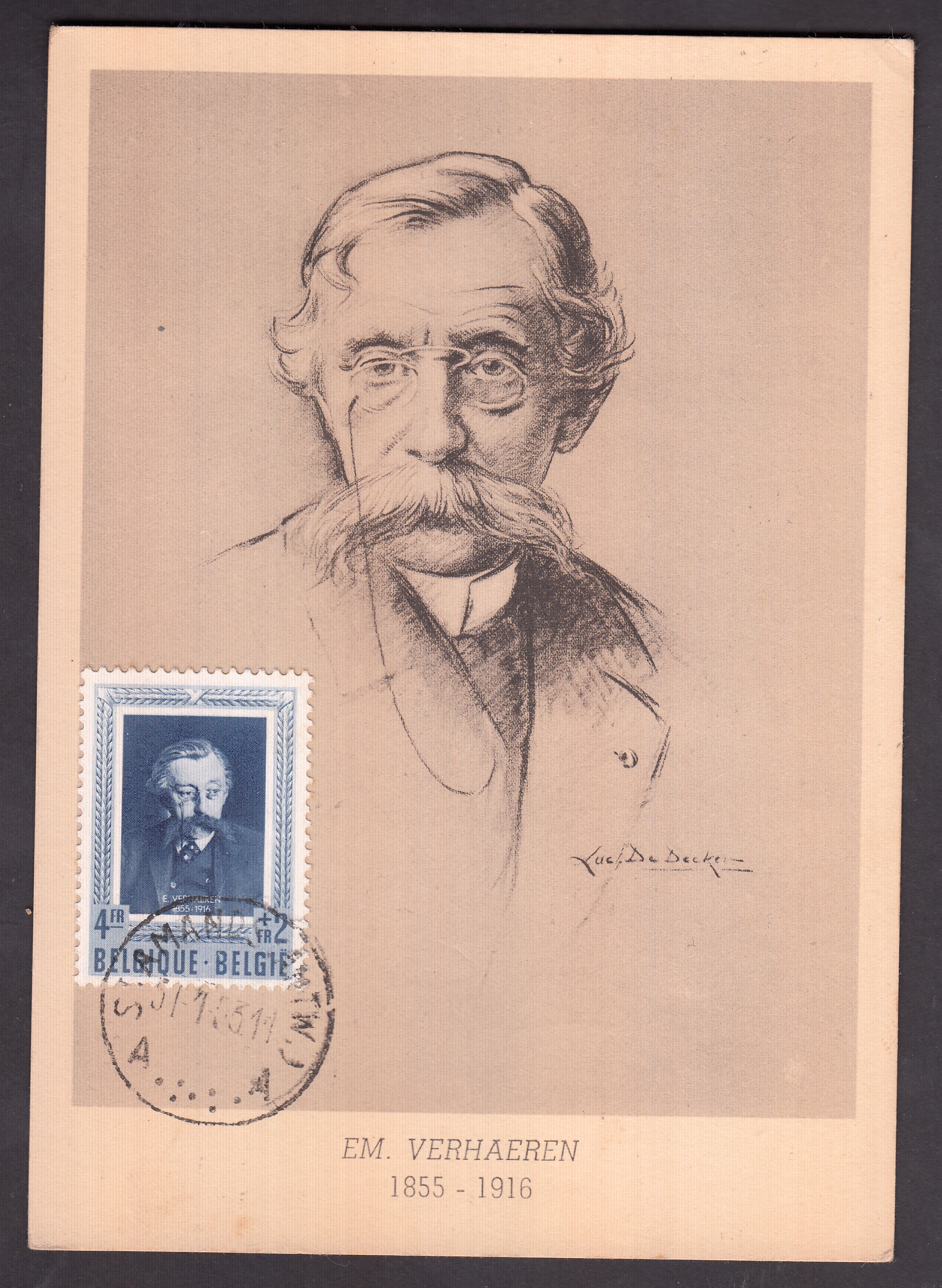 Carte Maximum du Tp 896, Emile Verhaeren.