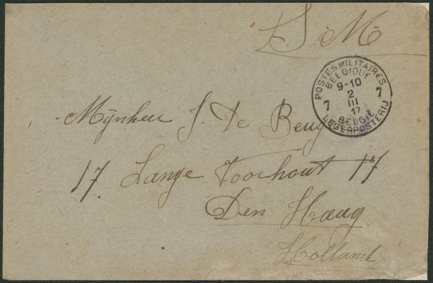 Lettre en S.M. obl P.M.B. 7 > Den Haag