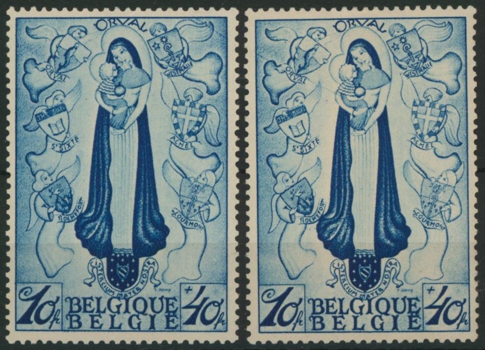 Grande Orvale - n°374* x2 neuf charniéré (MH) + variété grande griffe pos. 6 et 7. TB