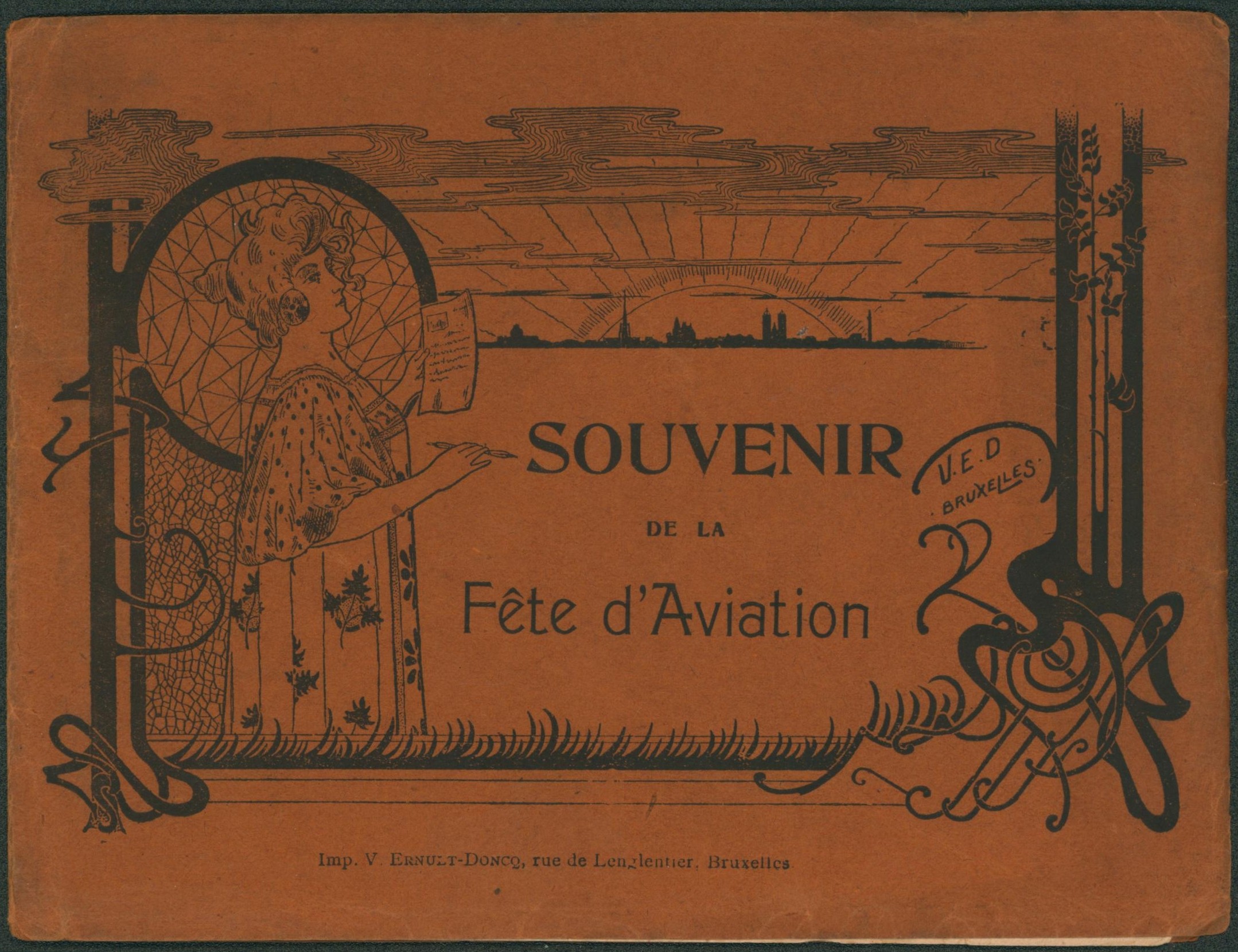 Carnet "souvenir de la fête d'aviation" (Imprimé à Bruxelles) Grande fête d'aviation, pilote.