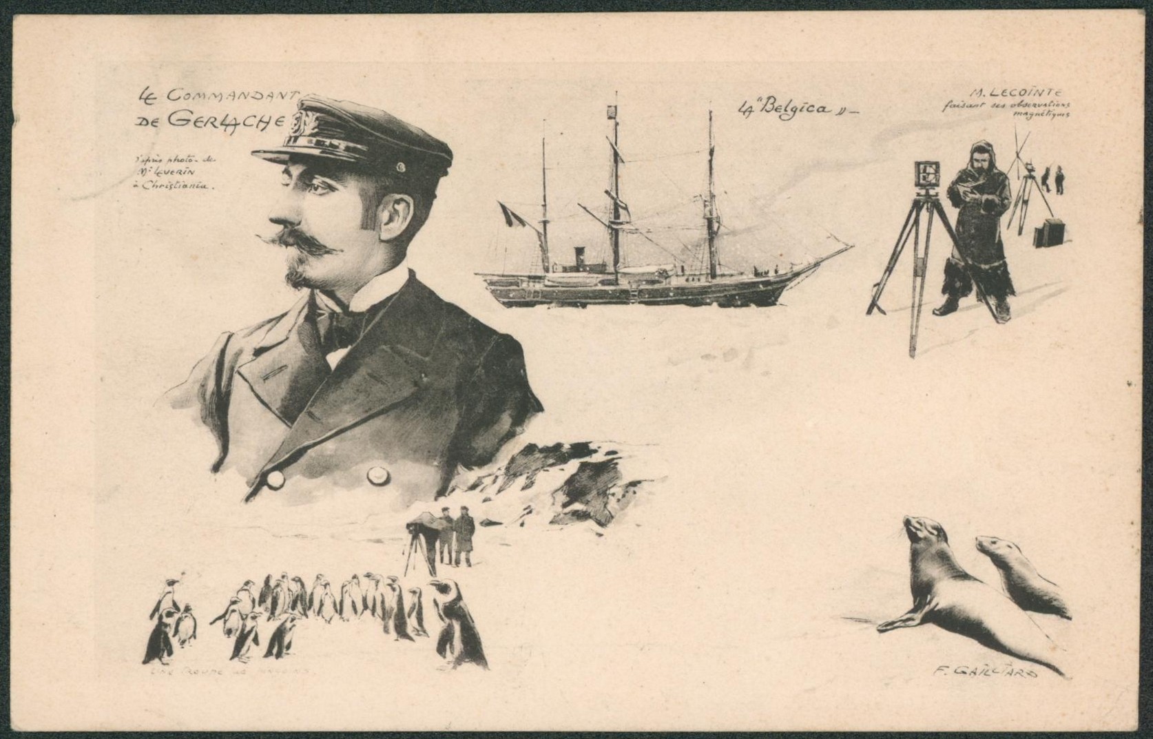 n°53 sur CP d'après le cliché du patriote illustré (Le commandant de Gerlach, expédition antarticque belge) > Jette-St-Pierre