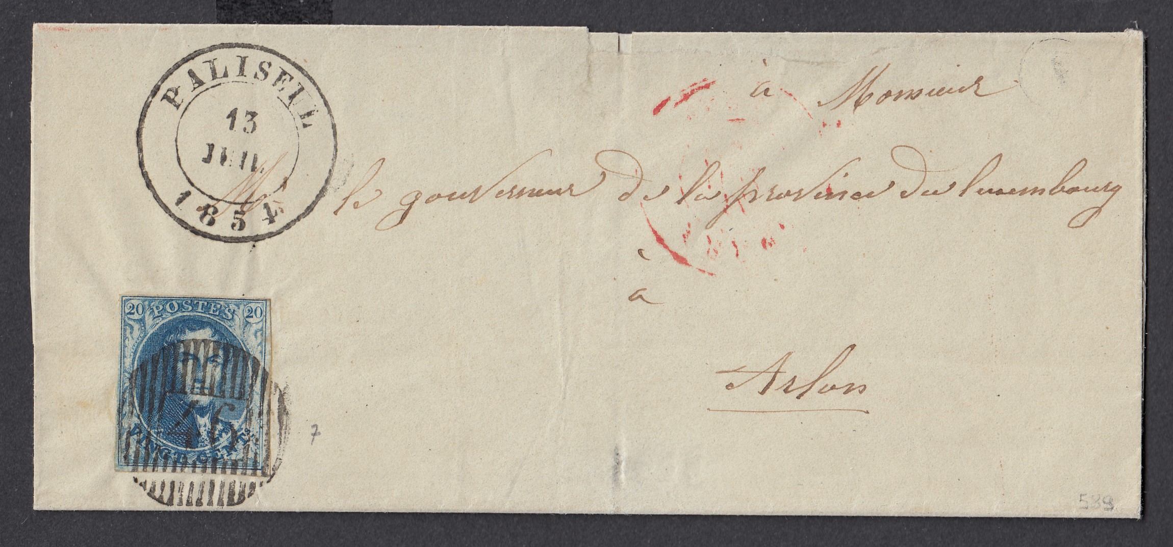 7 margé sur LSC de Paliseul ( D46) le 13 juil.1854 à destination d'Arlon.
