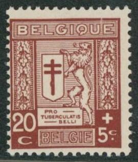 Antituberculeux - n°240** curiosité : cadre brisé au dessus du U de Belgique. neuf sans charnières (MNH)
