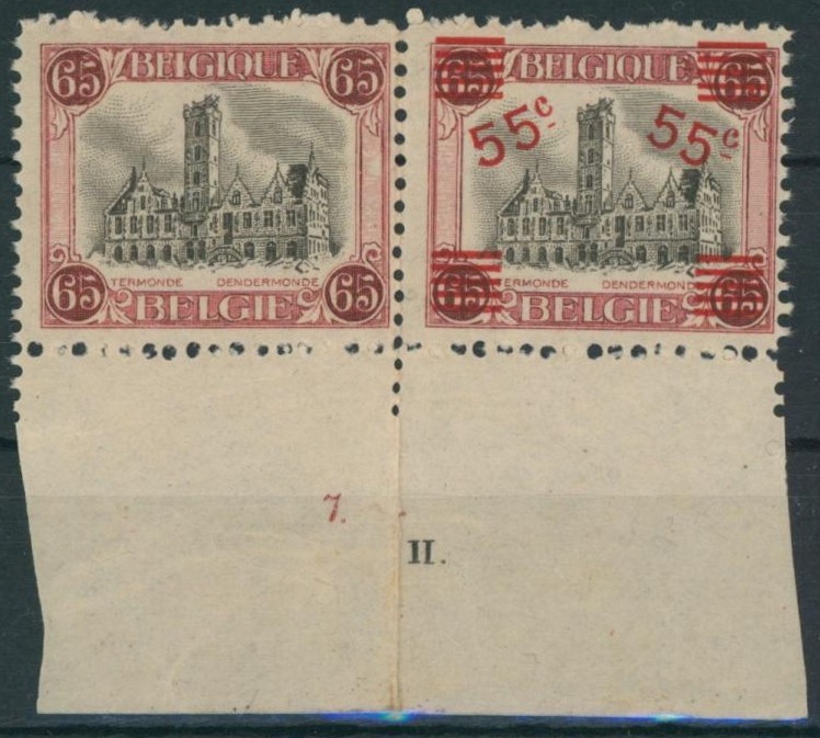 Dendermonde - n°188A** + grand BDF numéro de planche 7.II neuf sans charnières (MNH)