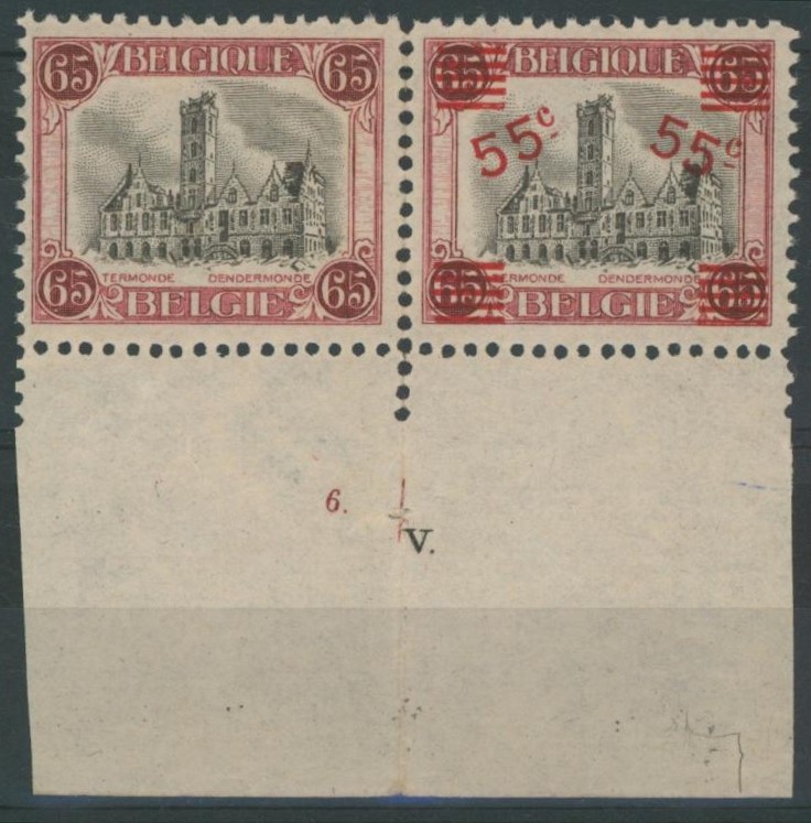 Dendermonde - n°188A** + grand BDF numéro de planche 6.V neuf sans charnières (MNH)