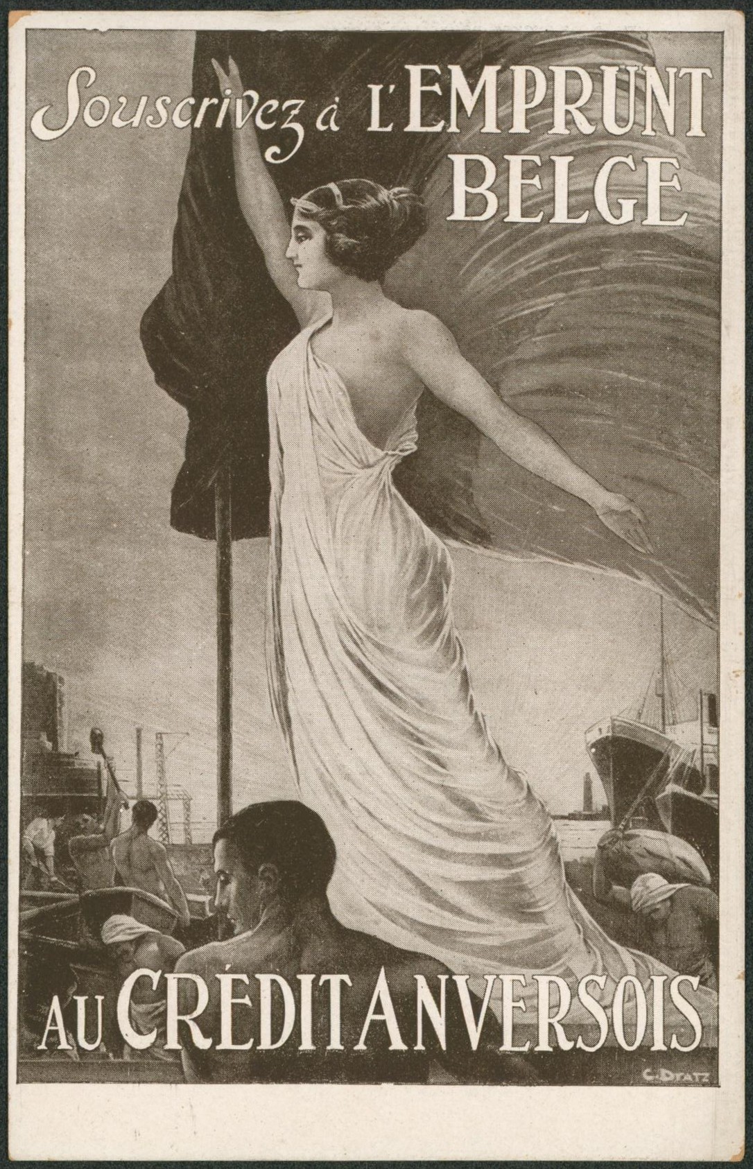 Carte postale - Souscrivez à l'emprunt belge, au crédit anversois.